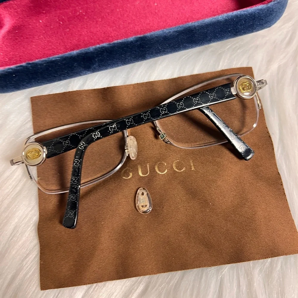 Gucci Silver Frame Glasses with Case - Picture 4 of 10
